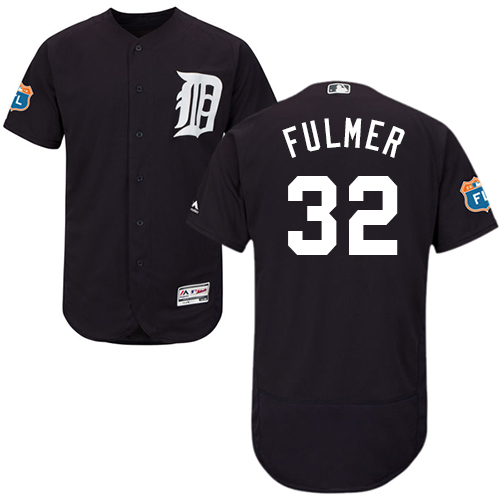 Tigers #32 Michael Fulmer Navy Blue Flexbase Authentic Collection Stitched MLB Jersey - Click Image to Close